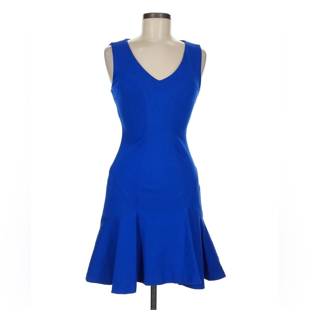 Diane Von Furtenberg DVF Carla Drop Flare Dress in Cosmic Blue | Cocktail Party